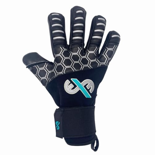 Gants de gardien de but pour adultes, jeunes, garçons et filles en latex avec grip de qualité professionnelle pour les jeux et l'entraînement, double sangle de poignet pour le soutien, coupe négative