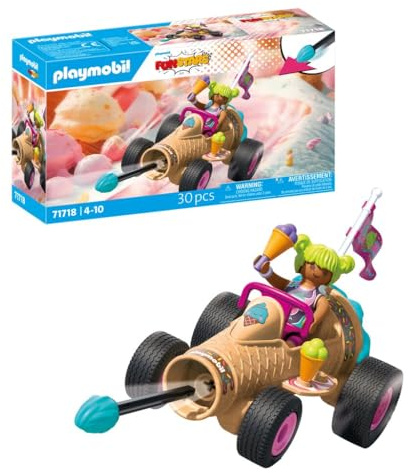 PLAYMOBIL | Fun Stars | Rasende Eistüte | Spielzeug ab 4 Jahren | Geschenk für Kinder | Spielzeug Auto | Mit Schießfunktion | 71717