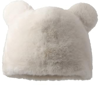 AWOCAN Womens Faux Fur Hat Winter Cute Bear Ear Warm Hat Comfort Windproof Beanie Cap Fluffy Winter Warm Cap (UK, Alpha, L, White)
