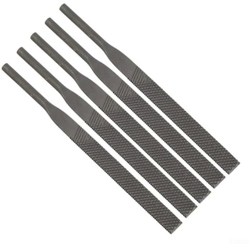 5 lime pneumatiche ad aria per sbavare e modellare vetro, metallo, roccia e legno, piccole lime da 5 x 140 mm con tipi piatti, semicircolari, triangolari e rotondi (lima piatta)