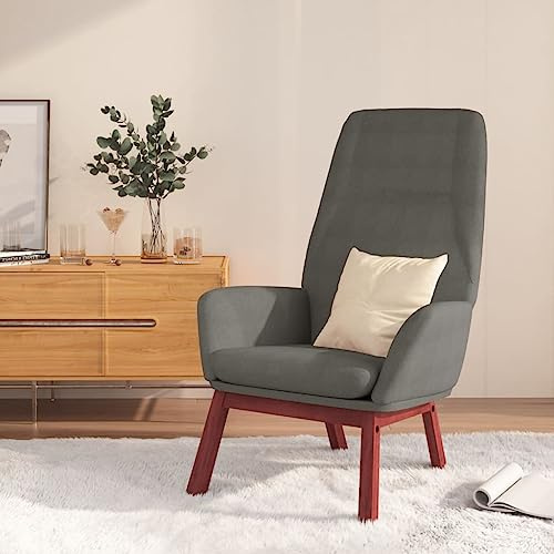 Yunovire Relaxfåtölj ljusgrå tyg, mysig klädselfåtölj för vuxna, moderna vardagsrum sovrum möbler, bekväm lounge fåtölj med metallram och ben av massivt trä