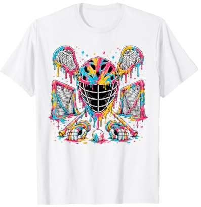 Lacrosse Ice Cream Drip Lax Helmet Sticks Sports Fan T-Shirt