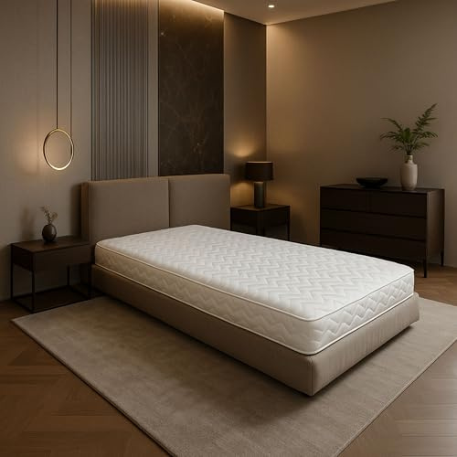 Literie Julien Matelas 90x200 x 19 cm Ferme - Spécial Sommier Electrique - 5 Zones de Confort - Noyau Aertech+ 35 Kg/m3 HR Dernière Génération - Très Respirant