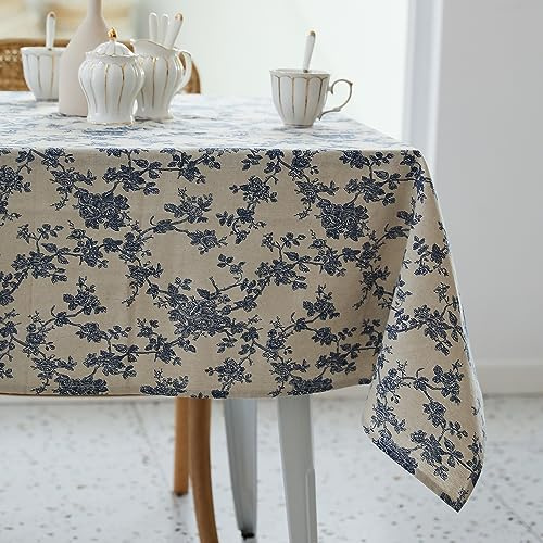 YiHomer Pastoral Rectangle Table Cloth 100% Polyester Fabric 60 x 84 Inch