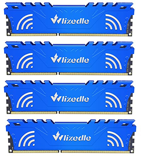 Wlizedle DDR3 Desktop Memory RAM 32GB Kit (4x8GB) 1333MHz CL9 UDIMM, PC Arbeitsspeicher PC3-10600 240-Pin 1,5V Non-ECC 2Rx8 Computer Speicher Upgrade für Rechner, Blau