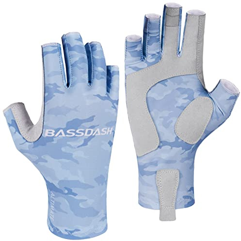 Bassdash Altime Guantes de Pesca sin Dedos con protección Solar UPF 50+ para Hombre y Mujer para Kayak Remo Senderismo Ciclismo conducción Tiro Entrenamiento