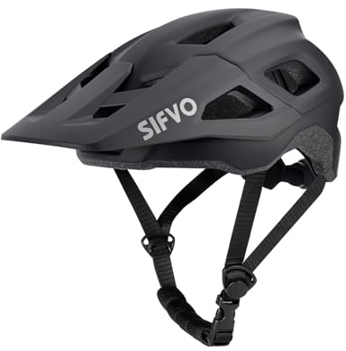 SIFVO Bike Helmets for Men and Women, Mountain Bike Helmet with Extended Visor Helmets for Adults Adjustable Bicycle MTB Helmet 55-61cm