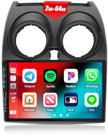 2G+64G CAEMCHO Android 13 Autoradio mit Navi für Nissan Qashqai J10 2006-2013,9 Zoll Auto Radio Touch Display mit Carplay und Android Auto Mirrorlink RDS FM Bluetooth+Rückfahrkamera