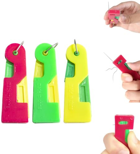 Automatic Needle Threader, New Sewing Machine Needle Threader for Hand Sewing, Embroidery, & Cross-Stitch Crafts, Compatible with Various Sewing Machines Random Color (3)