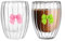 Minging Vaso Doble Pared, 2 Piezas 350ml Taza Tazas Te Vasos Cafe Cristal Vasos Doble Pared Cristal Vasos de Cafe Cristal Tazas de Cafe Cristal Vasos de Doble Pared para Té,Café,Leche,Latte,Macchiato