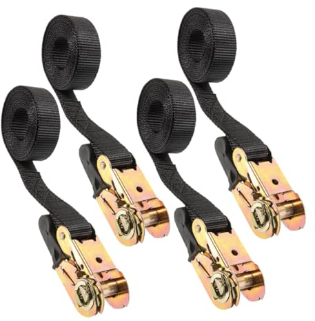 MAGICLULU 4 Piezas Correa de Sujeción de Carga con Tensor de Piñón Strap de Alta Resistencia para Asegurar Carga Mudanzas Electrodomésticos y Automóviles