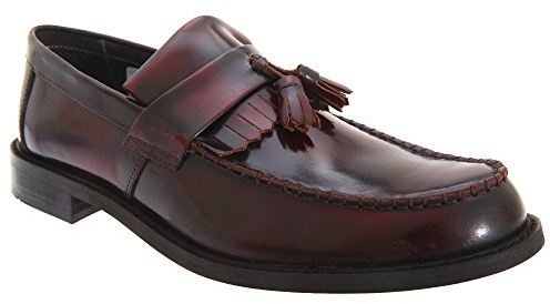 Roamers RUDEBOYZ Mens Polished Leather Tassel Loafers Oxblood