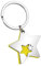 Ten Porte-clés Double étoile Jaune et Acier cod.EL7131 cm 7,5x4,2x1h by Varotto & Co.