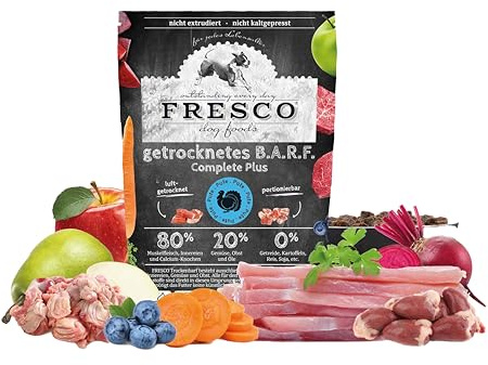 FRESCO Dog Complete Plus Trockenbarf Pute 2,5kg | Barf Trockenfutter für Hunde aus frischem Fleisch, Obst und Gemüse | 100% natürliche Zutaten | ohne künstliche Zusätze