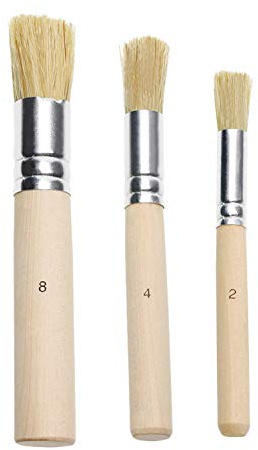 Penta Angel Wooden Stencil Brush Set 3Pcs Natural Bristle Template Paint Brushes for Acrylic Oil Watercolor Art Painting on Wood Wall Paper and Crafts Project DIY
