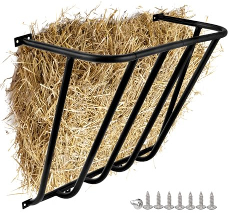 ICITYWALL Hay Feeder Goat, 24.8 x 21.26 x 12.2 Multiple Sided Goat Hay Rack Suitable for Farms, Stables, Heavy Duty Galvanized Metal Wall Hay Rack for Sheep Horses, etc