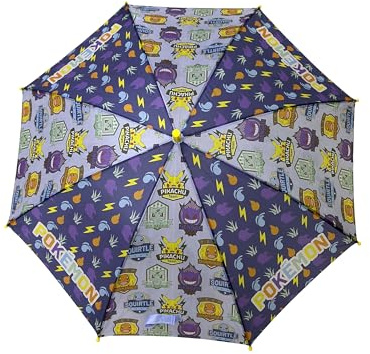 CYPBRANDS - Pokémon- Paraguas, Sombrilla Infantil, Diámetro 54 cm, Paraguas para Niños, Automático, Multicolor, Producto Oficial