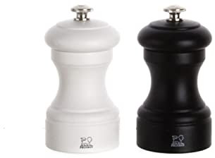 Peugeot Bistro Mill Set Black Matte Pepper Mill & White Matte Salt Mill 3.94