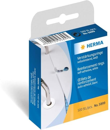HERMA 5899 Verstärkungsringe selbstklebend auf Rolle Ø 12 mm wei