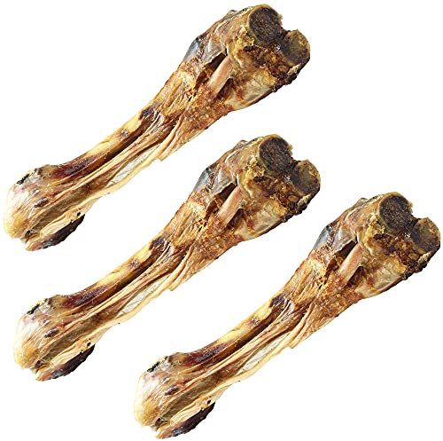 Schecker Hundeknochen - Kalbsunterbein - Rinderknochen - der natürlicher Zahnsteinentferner für Hunde - 3 Stück je ca. 25 cm
