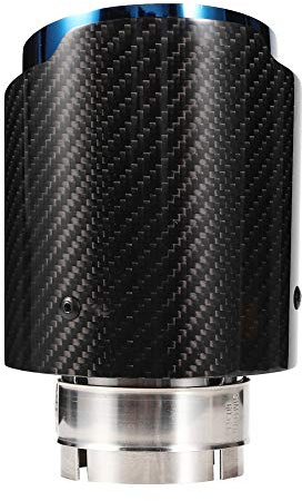 KIMISS 63-101mm Embout d'échappement universel en acier inoxydable,tuyau d'échappement de voiture en fibre de carbone brillante, extrémité arrière, gorge, arrière