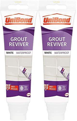 2 X Anti-Mould Grout Reviver for Floors and Walls Tube and Sponge - 125ml, White