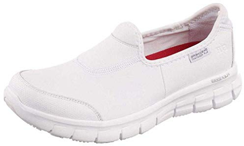 Skechers Sure Track, Zapatos Mujer, Blanco White Leather, 35.5 EU