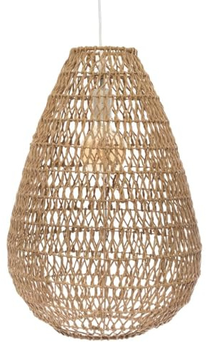 Atmosphera Hängeleuchte aus Metall & Kordel, Durchmesser 37,5 cm, Beige, Mittelbeige, Medium