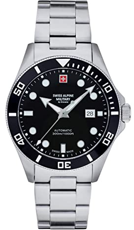Armbanduhr, analog, Modell Swiss Alpine Military 7095.2137, Diver Automatik, 44 mm, 30 ATM. Marke: