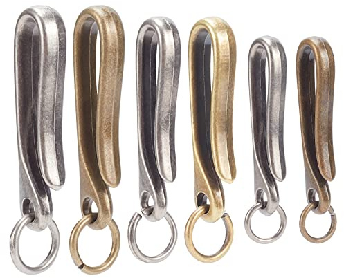 WEBEEDY 6 porte-Clés Hameçon Japonais, Crochet de Clé en Forme de U Porte-Clés de Voiture Porteclés Porte-Monnaie Clip de Ceinture, 3 couleurs