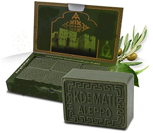 Jumana originale Alepposeife, Olivenseife, 6 X 70g traditionelle Naturseife in Geschenkbox