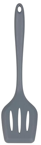Tala Silicone Slotted Turner in Grey Colour, Heat Resistant up to 240 Degrees and Ideal for Serving All tasks of Sauces and Soups, Ideal to use with Non-Stick cookware, Dishwasher Safe
