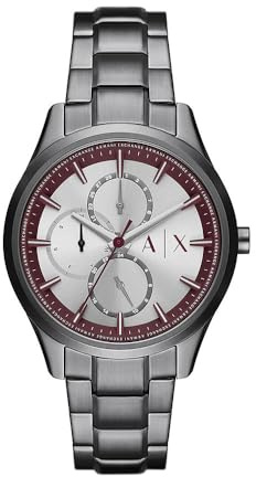 Armani Exchange Watch for Men, Chronograph Movement and 42mm Case Size with Stainless Steel, Leather or Silicone Strap
