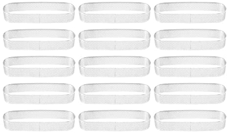 Zicojia 15 Piezas Moldes Ovalados para Tartaleta Moldes para Tarta Perforados para Hornear Anillo de Forma Redonda de Acero Inoxidable para Tarta Mousse Pies Quiche