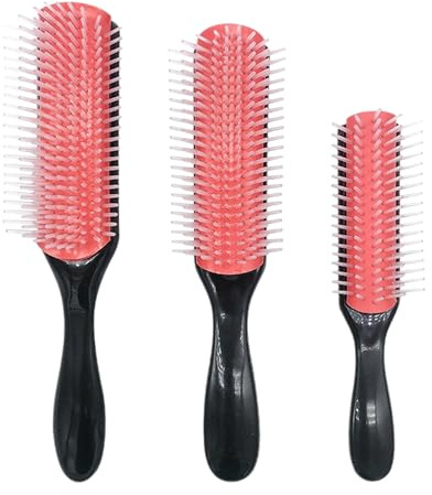 Juego de 3 cepillos rizos ligeros y elásticos: cepillo profesional conductor de calor, antiestático y masaje