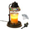 WARMCITY Electric Candle Warmer with Colorful Diamond Lampshade, Metal Base Candle Burning Lamp with Timer and Dimmer, Adjustable Height Home Decor (Black)