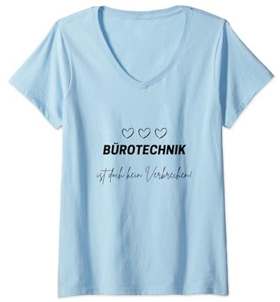 Damen Bürotechnik ist doch kein Verbrechen | Deutsches Meme T-Shirt mit V-Ausschnitt