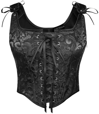 SCARLET DARKNESS Women's Victorian Corset Top Solid Color Vintage Elegant Overbust Lace-up Corsets