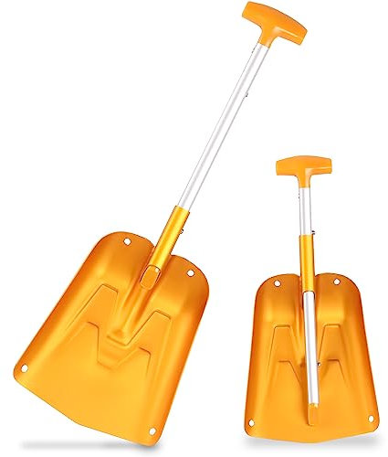AceCamp Pala de nieve plegable ligera y portátil, de aluminio ajustable, pala de emergencia plegable telescópica de invierno para coche, camping, casa
