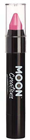 Moon Creations Face Paint Stick Body Crayons | Pink | 3.2g | Sweat Proof & Water-Resistant Face Paint | Cruelty Free, Made in UK | For Kids, Adults, Fancy Dress, Festivals, Halloween