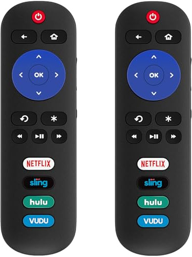 Pack of 2 Universal Replace Remote Applicable for TCL Roku TV/Hisense TV/Onn TV/Philips TV/Sharp TV/Westinghouse TV/Sanyo TV/RCA TV/JVC TV/Element TV