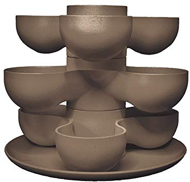The HC Companies Pixie 3-Tier Succulent Stacking Planter - 8 Inch Decorative Plant Pot with Drainage Hole - Holds 10 Succulent Plants, Artisan Taupe