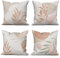 ASDCXZ Kissenbezug Boho 40x40 cm 4er Set, Modern Abstrakt Kunst Beige Grau Sofa Dekokissen Kissenbezüge Kissenhülle Waschbar Polyester Flachs Textil Outdoor Polster Kopfkissenbezug Kissen Bezug