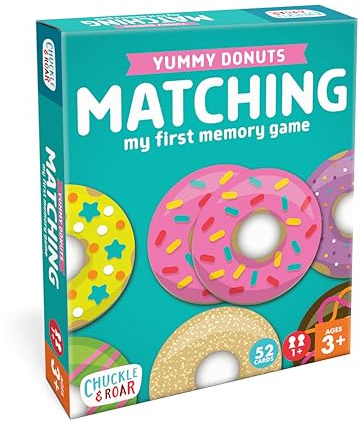 Chuckle & Roar Yummy Donuts Matching Memory Game for Kids Ages 3+ – My First Memory Game Preschool Board Game with Sweet Donut Pairs