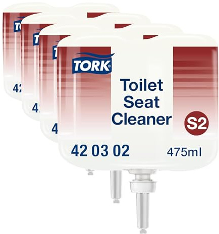 Tork Toilet Seat Cleaner - 420302 - Toilet Seat Cleaner for Additional Hygiene - for S2 Dispenser Systems - Premium Quality, 1 x 475 ml (Pack of 4)