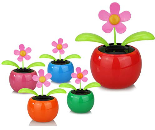 Keenso Flor Danzante con Energa Solar, Linda Flor con Solapa Oscilante para Decoracin de Escritorio de Oficina en el Automvil, Reduce la Fatiga, Excelente Decoracin para el Hogar y