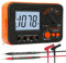 Digital Megohmmeter, Kethvoz 1000V Isolationsprüfer, Isolationswiderstand 0.1MΩ-2GΩ mit 250V/500V/1000V Prüfspannung, Messen AC/DC Spannung Isolierungsprüfung Tester, Inkl. Messspitzen Krokodilklemmen