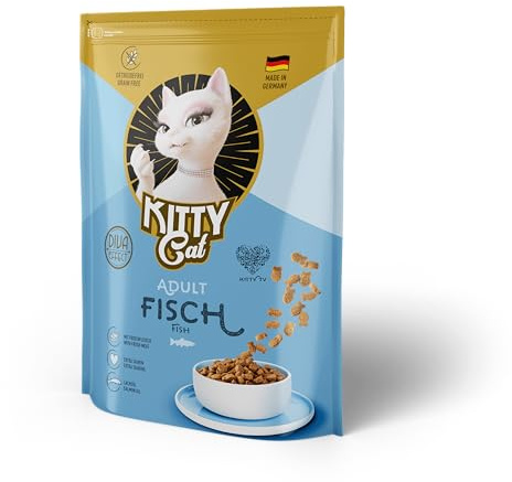 KITTY Cat Pesce Adult, 800 g, cibo secco ad alto contenuto di carne per gatti adulti, cibo per gatti senza cereali con taurina e olio di salmone, Made in Germany