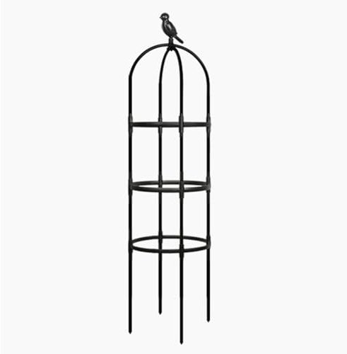 Garten-Obelisk-Spalier für Kletterpflanzen im Freien, Pflanzturm Rankhilfe für Topfpflanzen, Kletterblumen, Gemüse, Rosen, Gurken, Erbsen, Tomaten, Clematis ，Rankgitter Aus Kunststoff(Color:Black,Size