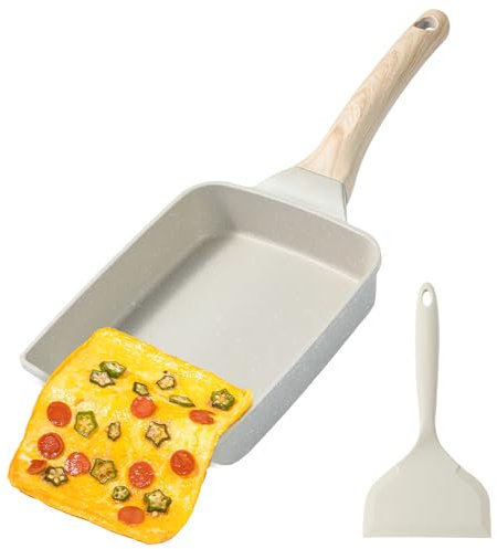 COZHYESS Tamagoyaki - Sartén para tortilla japonesa, antiadherente, rectangular, pequeña, compatible con estufa de gas y placa de inducción